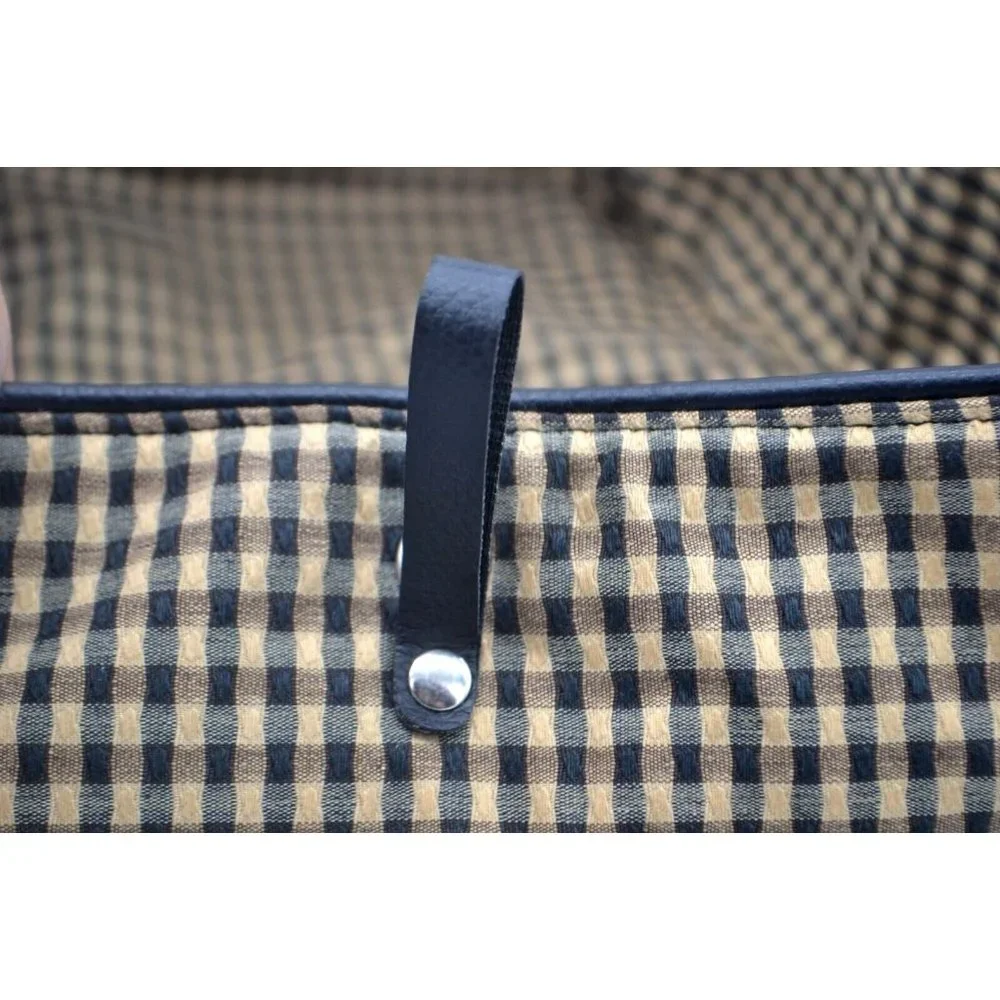 LONGABERGER Desk Pal‎ Fabric Liner - KHAKI CHECK - Fits Modular Storage Basket